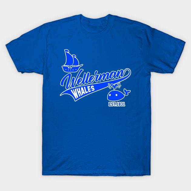 Wellerman Whales Baseball Team T-Shirt by dystopic